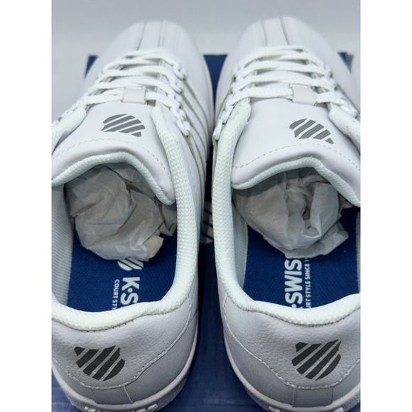 K-Swiss Classic VN Varsity Low White Leather Sneakers Men 5 New w Box